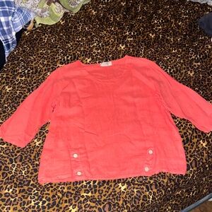 Saga Vibrant Coral Blouse